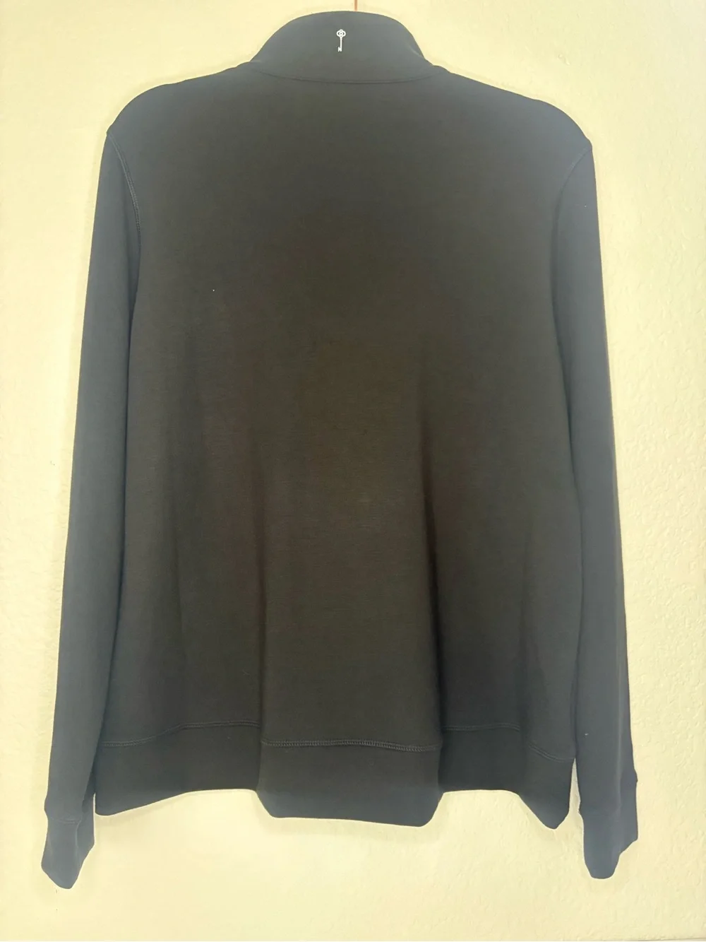 Belyn Key Men’s Half-Zip Pullover Sweater in Charcoal with White Zip